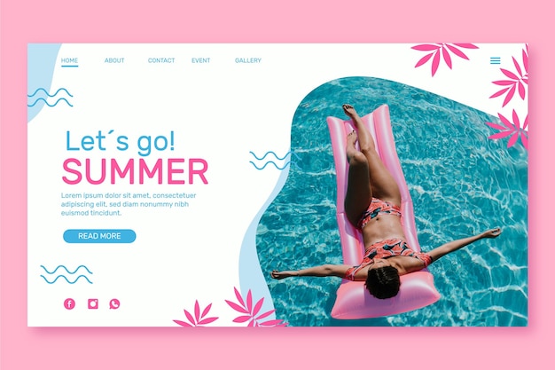 Hallo sommer landing page konzept