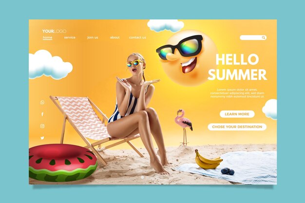 Hallo Sommer Landing Page mit Foto