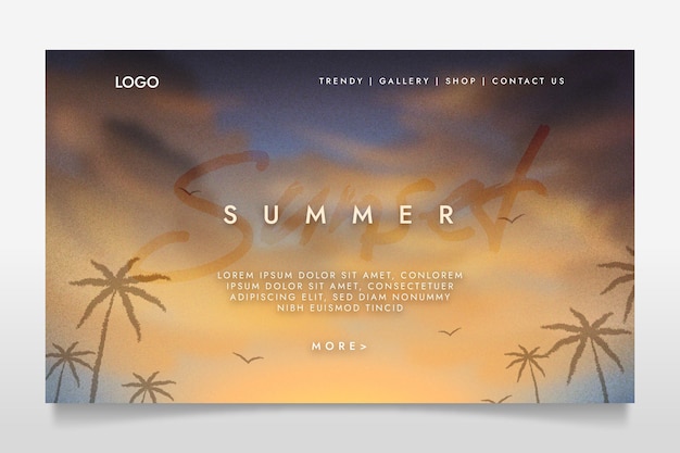 Kostenloser Vektor hallo sommer landing page style