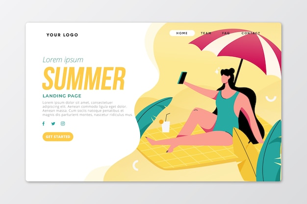 Hallo sommer landing page thema