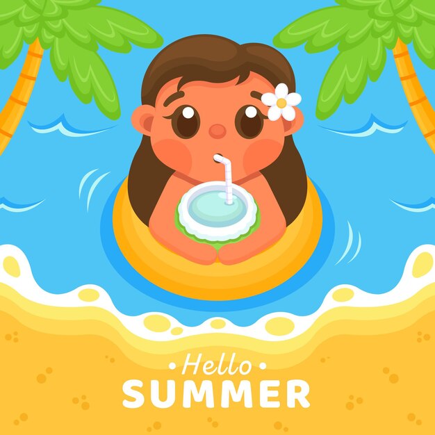 Hallo sommerillustration