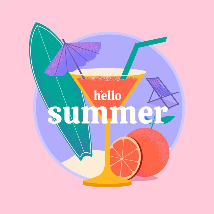 Kostenlose Vektor hallo sommerillustration