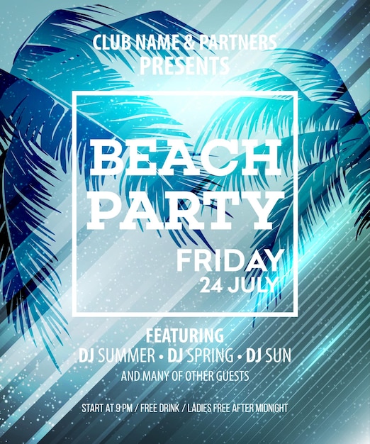 Hallo summer beach party flyer