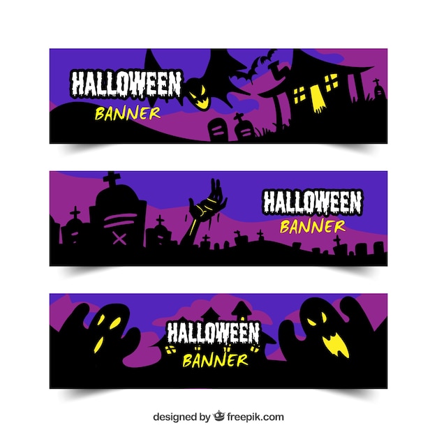 Halloween banner mit gruseligen stil