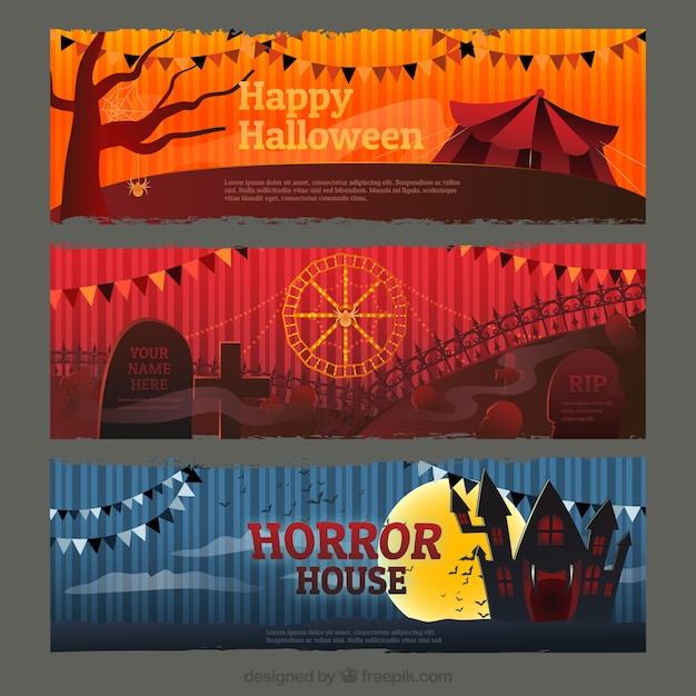 Kostenloser Vektor halloween-banner packen