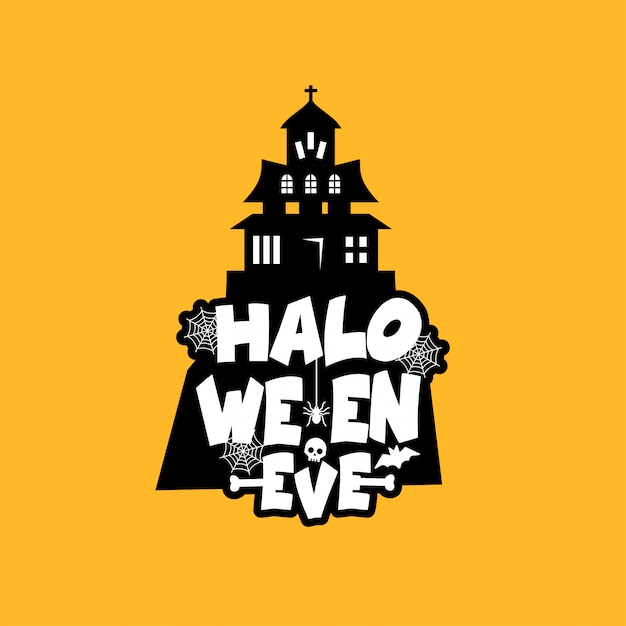 Halloween-design mit typografie und hellem hintergrundvektor