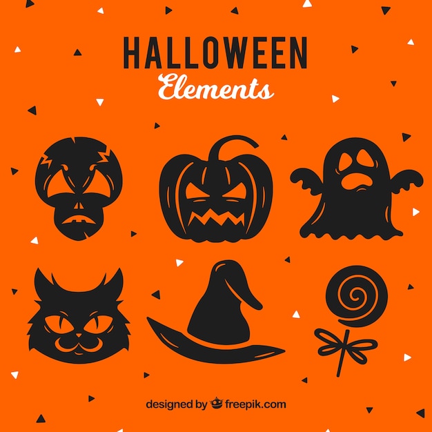 Halloween-elemente mit modernem stil