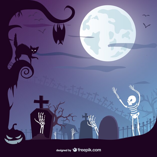 Halloween-Friedhof Vektor-Design