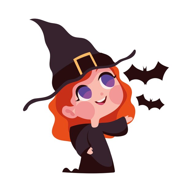 Halloween-Hexe-Cartoon-isolierte Ikone