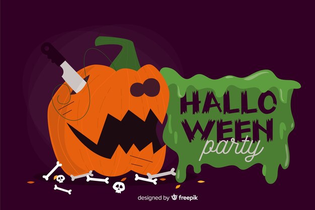 Halloween-Hintergrund mit flachem Design