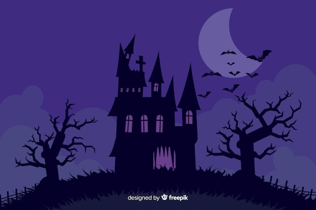 Halloween-hintergrund mit flachem design