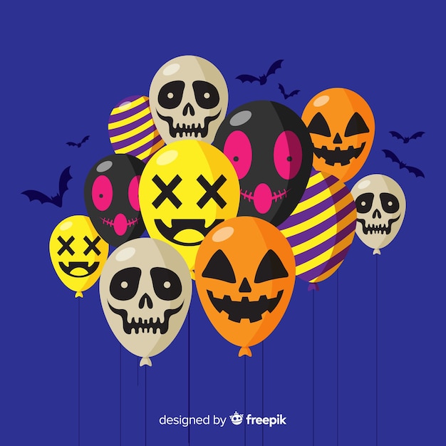 Halloween-hintergrund mit verschiedenen ballonen