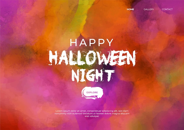 Halloween-Homepage in Aquarell