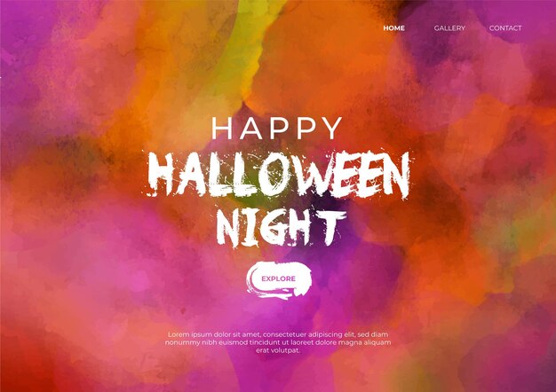 Halloween-Homepage in Aquarell