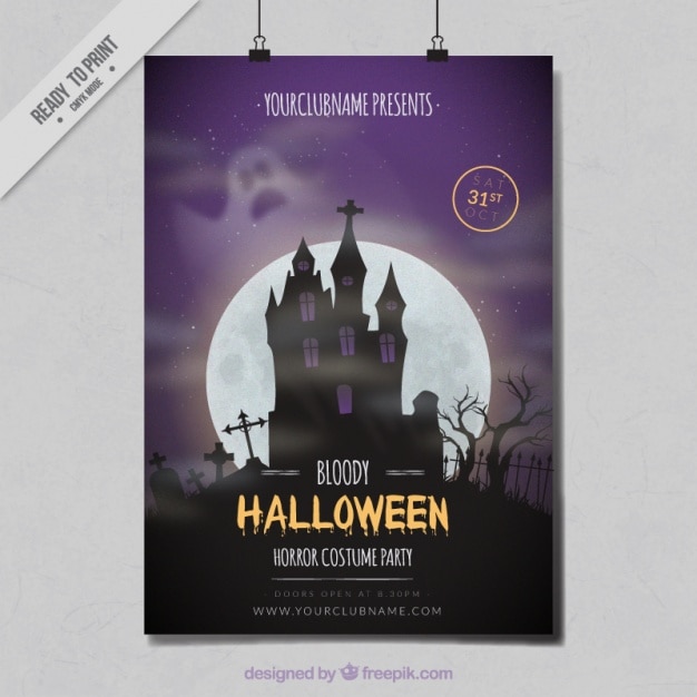Kostenloser Vektor halloween-kostüm-party-plakat