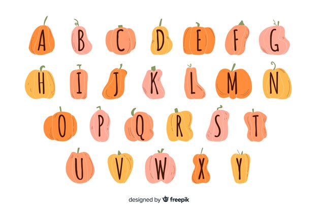 Halloween Kürbis Alphabet