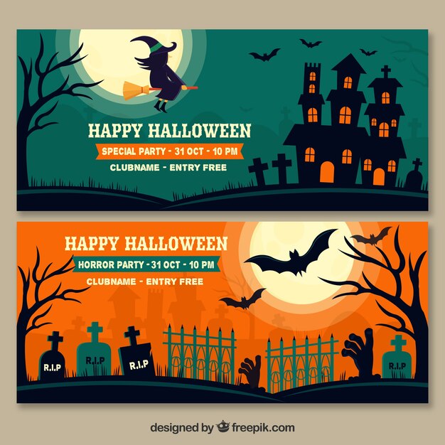 Halloween landschaft banner