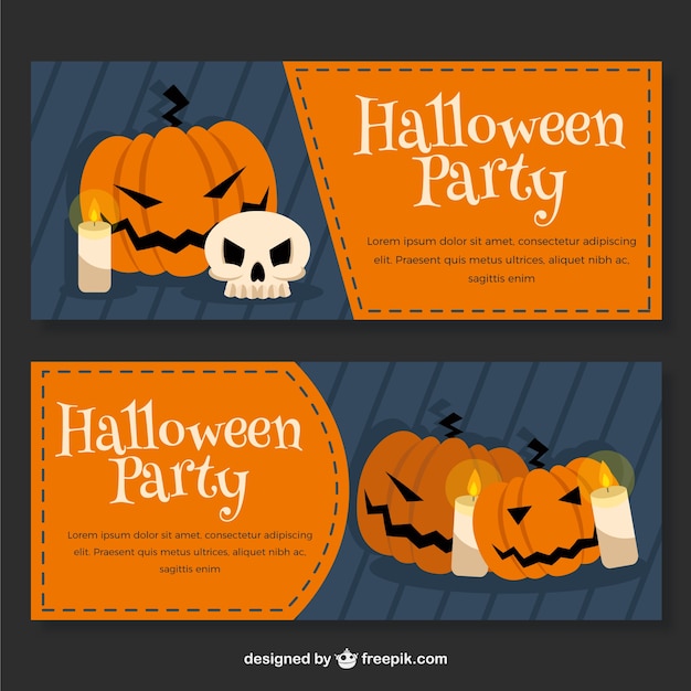 Halloween-party-banner mit kürbis