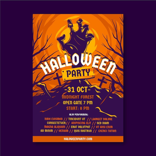 Halloween Party Poster Vorlage