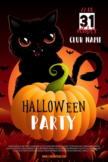 Kostenlos Vektor Halloween Party Einladung Vorlage