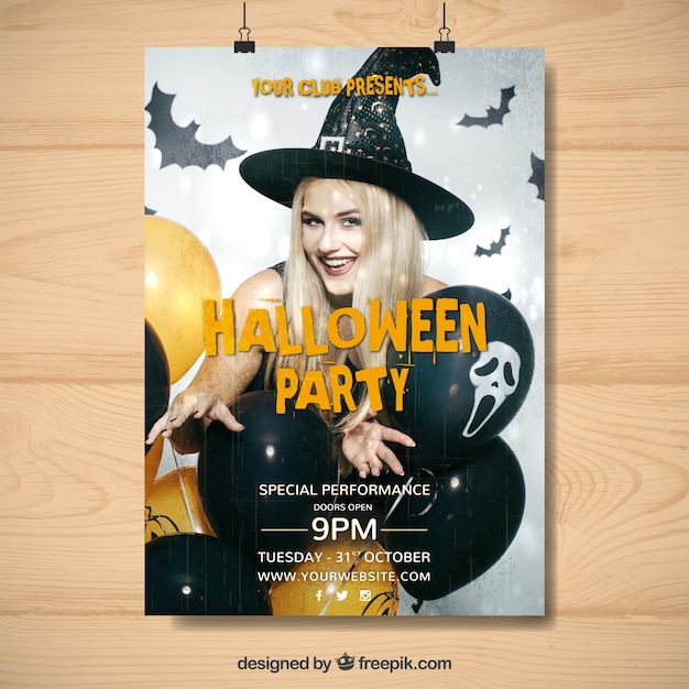 Kostenloser Vektor halloween-partyplakat