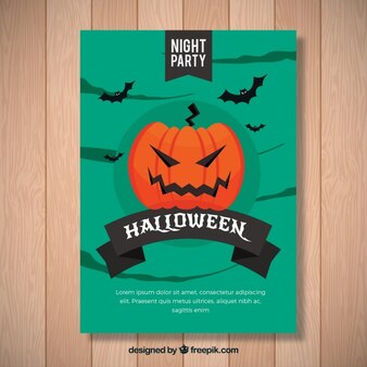 Halloween-plakat-vorlage mit kürbis