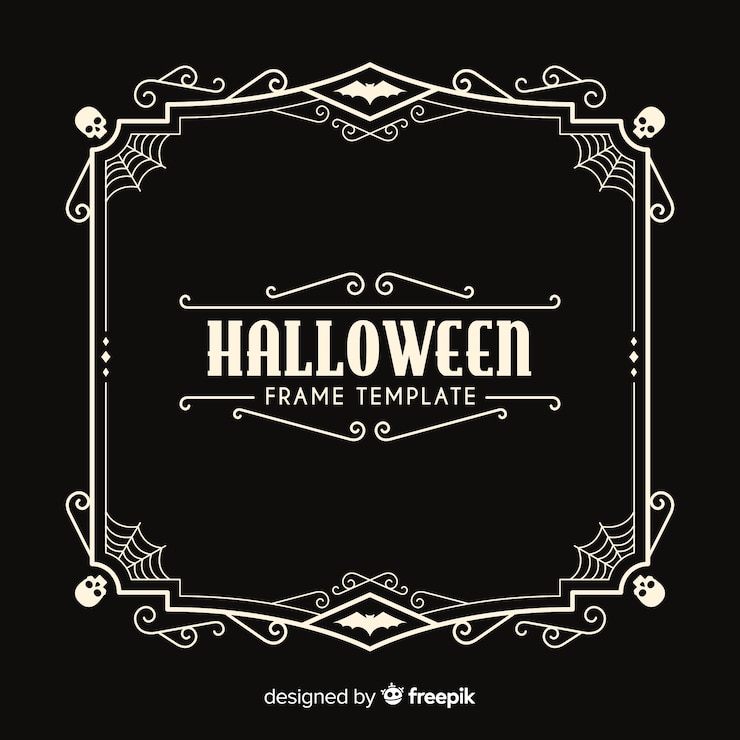 Kostenlose Vektor halloween-rahmenvorlage