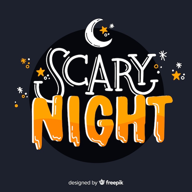 Halloween scary night schriftzug