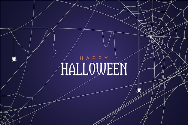 Kostenloser Vektor halloween spinnennetz hintergrund