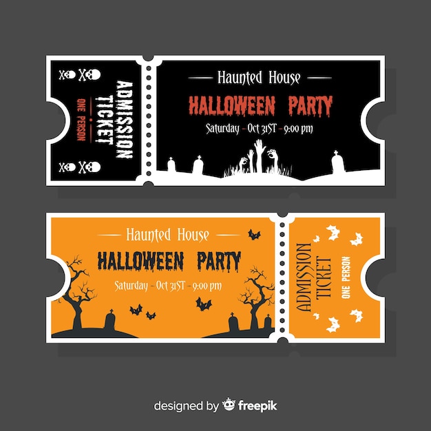 Halloween ticket vorlage konzept