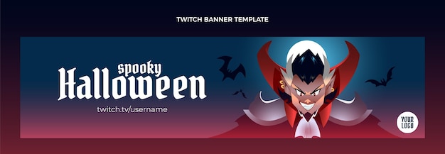 Halloween Twitch-Banner mit Farbverlauf