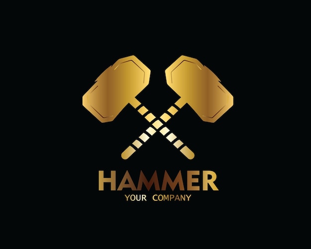 Hammer-logo in goldfarbe