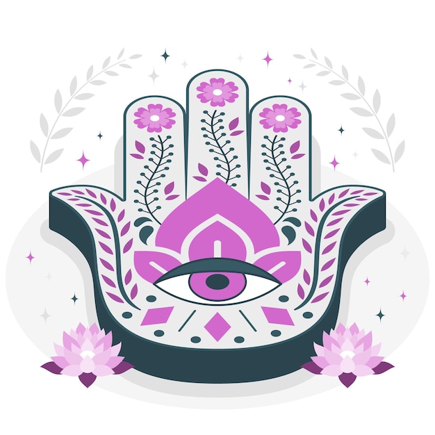 Kostenloser Vektor hamsa-konzeptillustration