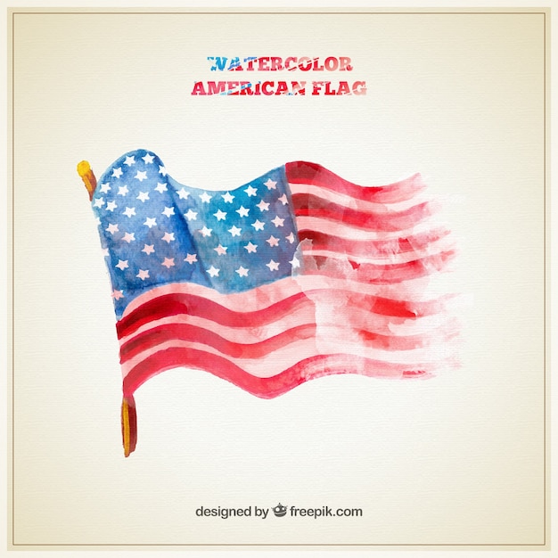 Kostenloser Vektor hand bemalt american flag