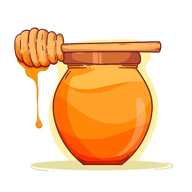 Kostenloser Vektor hand drawn honey jar drawing illustration