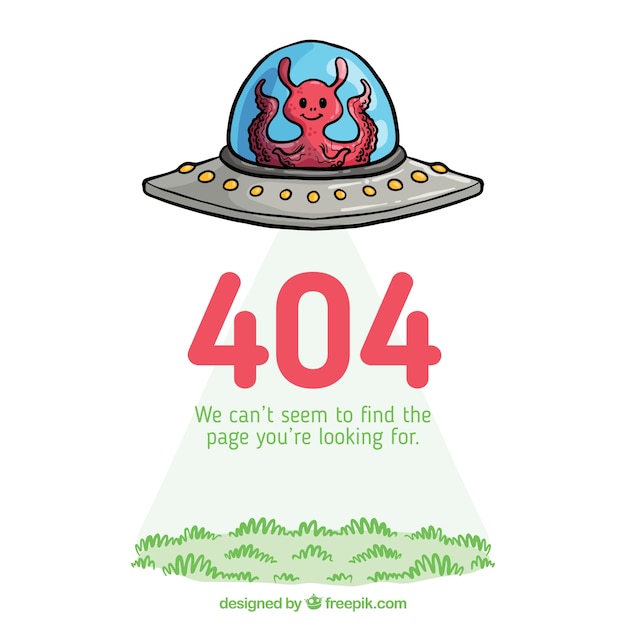 Kostenloser Vektor hand gezeichnet 404 fehler