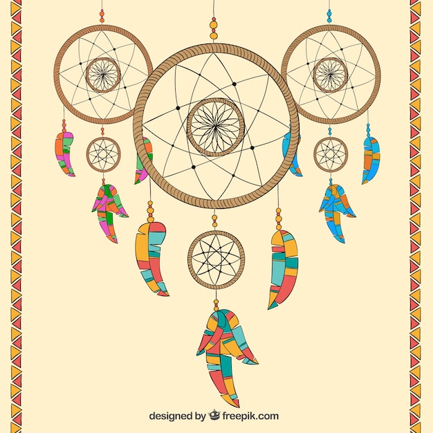 Hand gezeichnet dreamcatchers