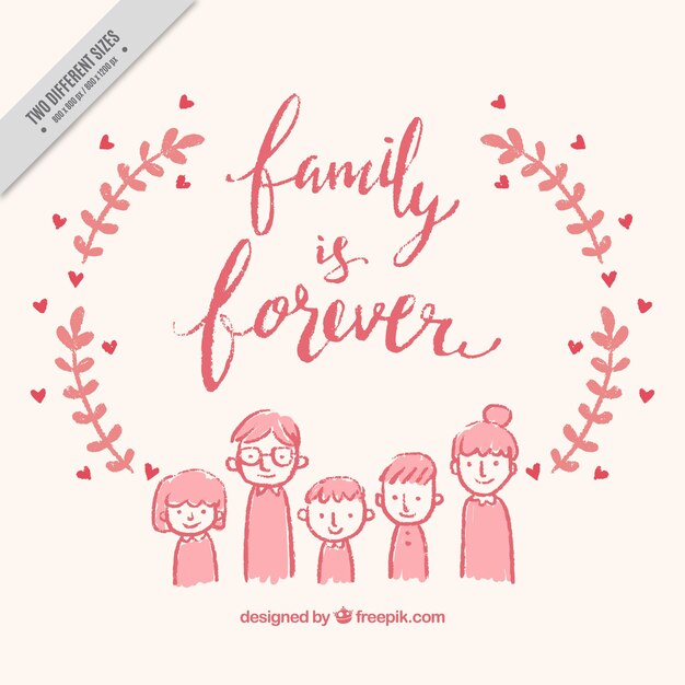 Hand gezeichnet Familie Hintergrund