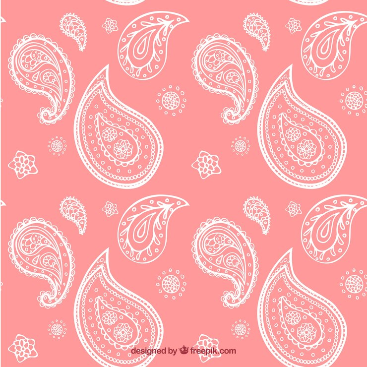 Kostenlose Vektor hand gezeichnet floralen formen rosa muster