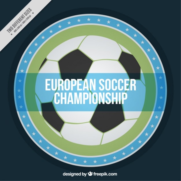Kostenloser Vektor hand gezeichnet fußball abzeichen euro hintergrund