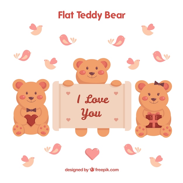 Kostenloser Vektor hand gezeichnet teddybären