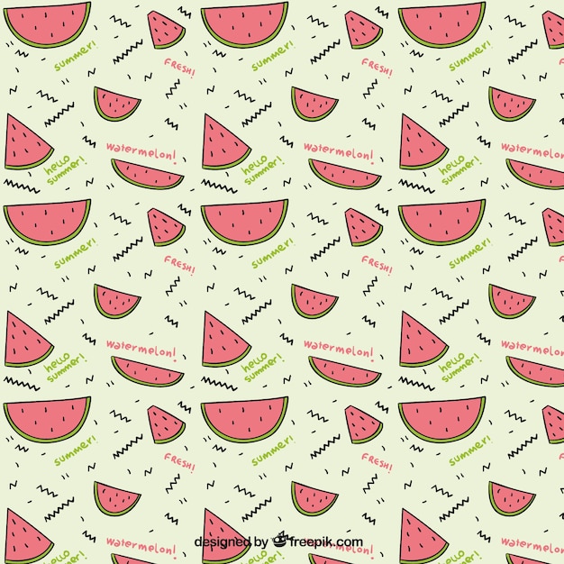 Hand gezeichnet Wassermelone Muster
