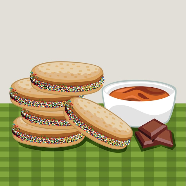 Hand gezeichnete alfajor Illustration