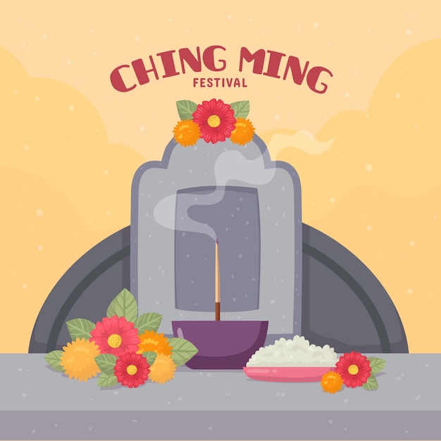 Kostenloser Vektor hand gezeichnete ching ming festival illustration