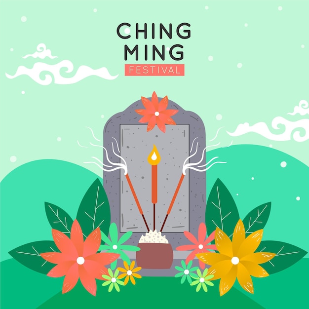 Hand gezeichnete ching ming festival illustration