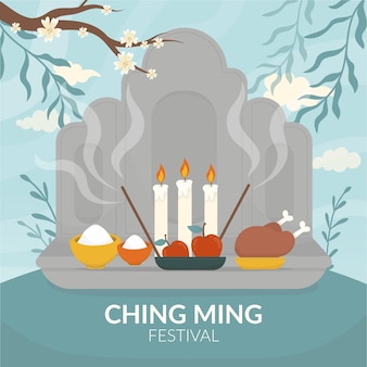 Hand gezeichnete ching ming festival illustration