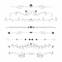 Kostenloser Vektor hand gezeichnete dekorative teilersammlung