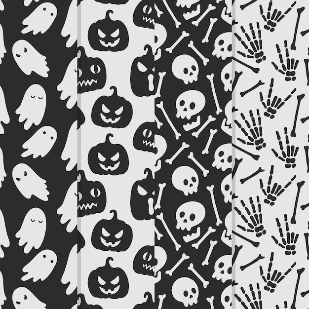 Hand gezeichnete Design-Halloween-Muster