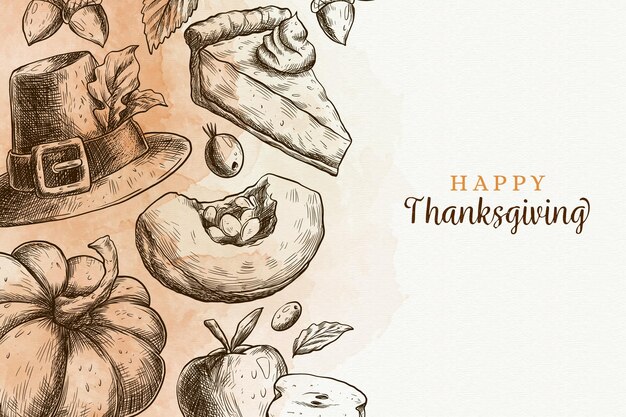 Hand gezeichnete Design Thanksgiving Hintergrund