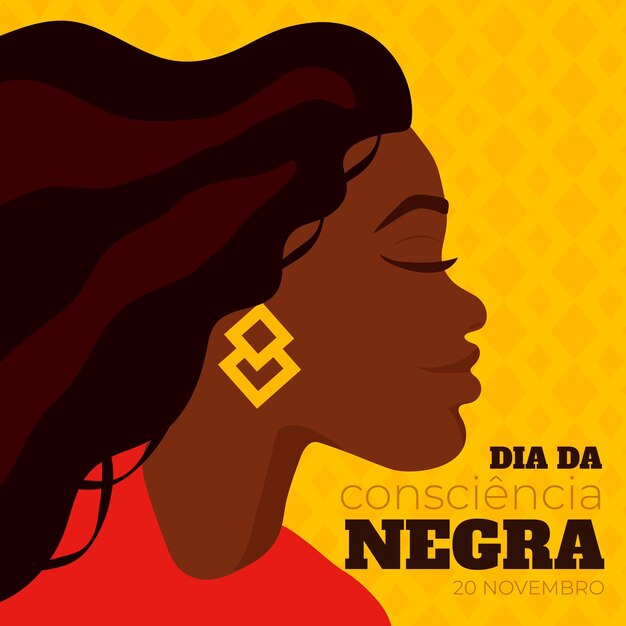 Hand gezeichnete dia de consiencia negra